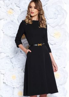 rochie neagra office in clos din bumbac usor elast S039967 5 407328